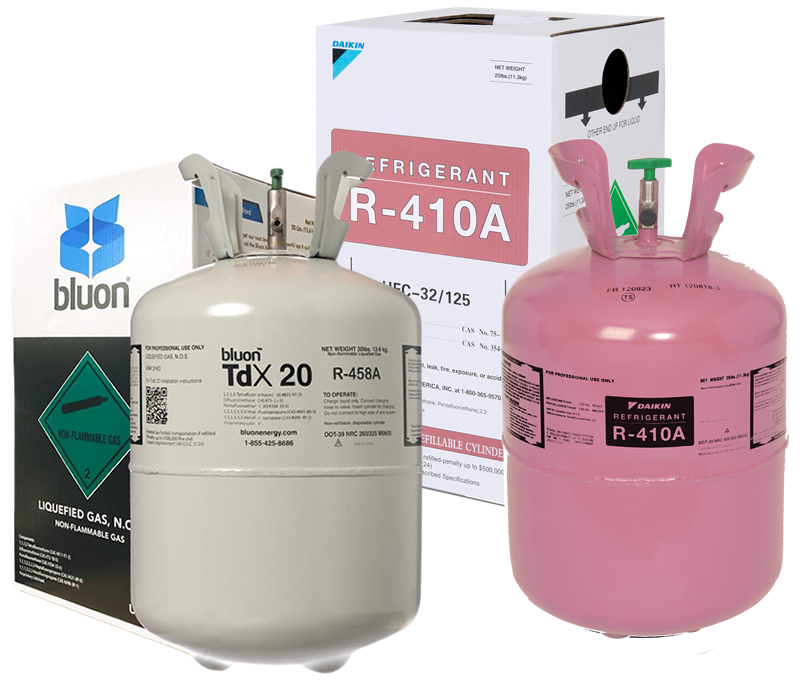 Refrigerants - bluon TdX 20 and R-410A